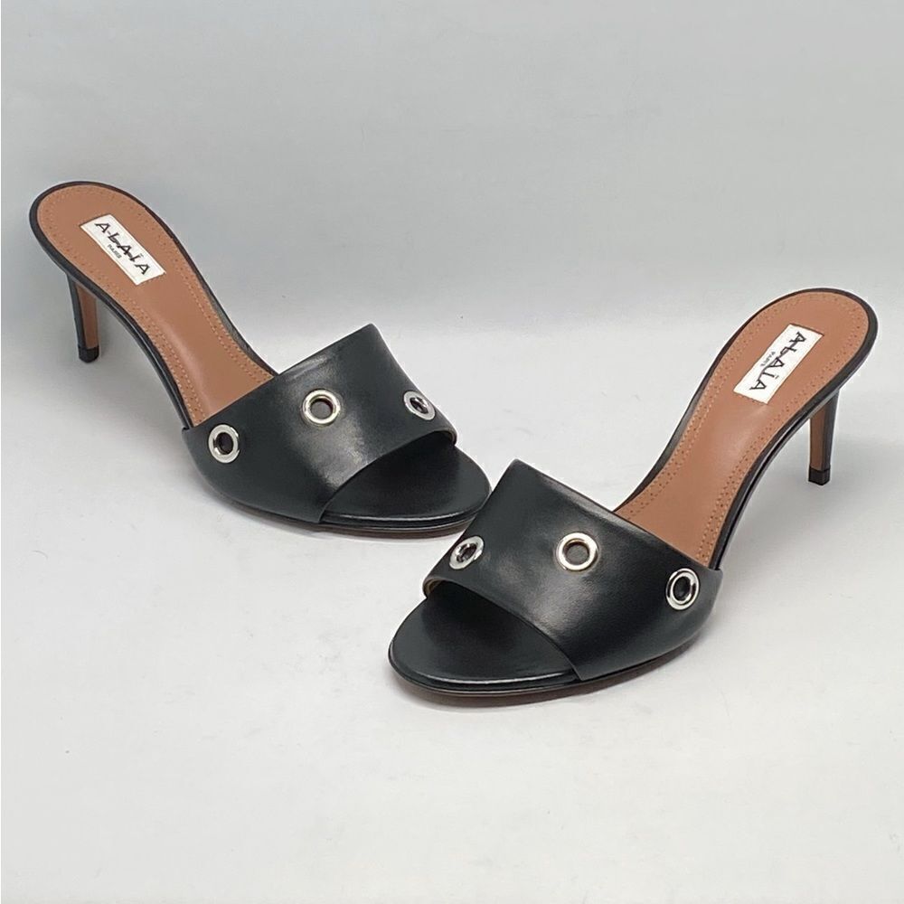 Alaia Oeillets Grommet Leather Mules size 36.5